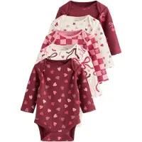Next Tutina / body per bambino écru / rosa / granatina / rosso ciliegia