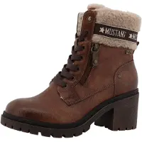 Mustang Stivaletto stringato beige scuro / marrone
