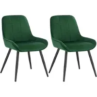 StarTech.com Sedie da pranzo - Sedie da pranzo moderne - Set da 2 - Ergonomiche - Imbottite - Regolabili in altezza - Struttura in metallo - Con braccioli - Velluto verde scuro