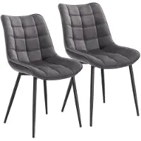 StarTech.com Sedie da pranzo - Set da 2. Sedie da pranzo con rivestimento in velluto, seduta imbottita, gambe in metallo, non girevoli. Dimensioni della seduta: 46 x 40,5 cm. Colore: grigio scuro