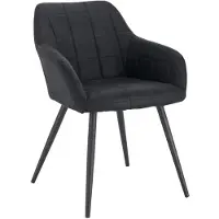 StarTech.com Sedia da pranzo - Sedia da pranzo moderna con braccioli - Imbottita - Struttura in metallo - Non girevole - Seduta 49 x 43 cm - Tessuto color antracite