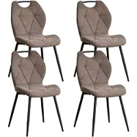 StarTech.com Sedie da pranzo - Set da 4 - Stile nordico - Rivestimento in velluto - Imbottite - Gambe in metallo - Design moderno - Colore marrone
