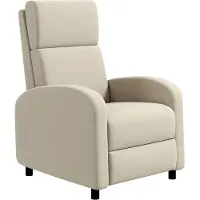 StarTech.com Poltrona TV con funzione relax - Imbottita - Schienale regolabile - Poggiapiedi - Aspetto simile al lino - Struttura in legno - Bianco crema