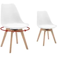 StarTech.com Sedie da pranzo - Set di sedie girevoli - 2 pezzi - Girevoli a 360° - Imbottite - Struttura in legno massello - 58,5 x 48 x 83 cm - Bianco