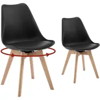 StarTech.com Sedie da pranzo - Set di 2 sedie - Rotazione a 360° - Imbottite - Struttura in legno massello - 58,5 x 48 x 83 cm - Nero