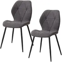 StarTech.com Sedie da pranzo, set da 2 - Design moderno e minimalista - Struttura in metallo - Senza braccioli - Non girevoli - Da montare autonomamente - Grigio scuro