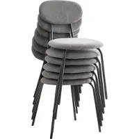 StarTech.com Set di 6 sedie da pranzo - Sedie da pranzo moderne - Schienale a forma di ferro di cavallo - Tessuto in velluto - Gambe in metallo - Grigio - Adatte per sala da pranzo e cucina