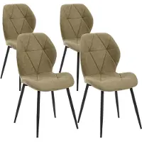 StarTech.com Set di 4 sedie da pranzo - Design moderno - Struttura in metallo - Senza imbottitura - Assemblaggio richiesto - Verde