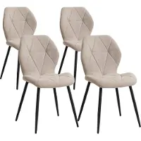 StarTech.com Sedie da pranzo - Sedie da cucina moderne - Set da 4 - Beige - Struttura in metallo - Stile minimalista - Da montare
