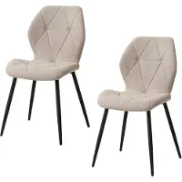 StarTech.com Sedie da pranzo - Set da 2 - Design moderno e minimalista - Struttura in metallo - Senza braccioli - Da montare autonomamente - Colore beige