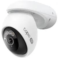 TP-LINK Tapo TC46, telecamera di sicurezza IP, per interni ed esterni, con e senza fili, Amazon Alexa e Google Assistant, da soffitto/parete/bar, nero, bianco