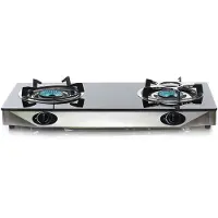 OEM Piano cottura a gas con 2 fuochi, 6,8 kW, alimentazione a GPL, colore nero, piano in vetro temperato, modello da incasso