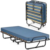 Merkloos Letto pieghevole con materasso in memory foam per ospiti