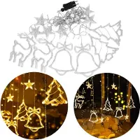 VA-Cerulean 138 luci LED natalizie, luce bianca calda, 8 modalità con funzione di memorizzazione, decorazione festiva per finestre, stanze e feste