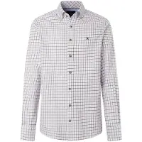 Hackett per uomo. HM3010854 Camicia Flannel a quadri marrone (XL), Casual, Cotone, Manica lunga