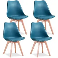 StarTech.com Set di 4 sedie da pranzo - Sedia da pranzo - Design scandinavo - Seduta imbottita in poliuretano rivestita in ecopelle - Senza braccioli - Dimensioni 82x55x48 cm - Verde scuro