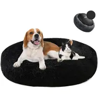 Sonstiges Cuccia per cani a forma di ciambella, in peluche, lavabile, diametro 110 cm, colore nero