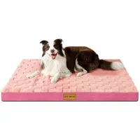 Sonstiges Cuccia ortopedica per cani, rosa, dimensioni 122x76 cm, con imbottitura in schiuma da 9 cm, ideale per cani di grossa taglia