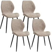 StarTech.com Sedia da pranzo - Sedia da cucina - Seduta imbottita - Rivestimento in tessuto - Gambe in metallo - Design moderno - Senza braccioli - Marrone cioccolato