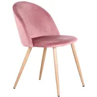 StarTech.com Sedia da pranzo - Sedia moderna in velluto - Seduta imbottita - Gambe in metallo - Struttura in legno - Montaggio semplice - Rosa