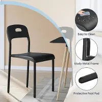 StarTech.com Sedia da pranzo - Sedia in plastica con gambe in metallo - Impilabile - Facile da montare - Idrorepellente, facile da pulire - 1 pezzo - Blu