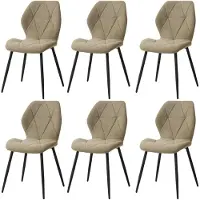 StarTech.com Set di 6 sedie da pranzo - Sedie da cucina - Imbottite, rivestimento in tessuto, gambe in metallo, design moderno, senza braccioli, montaggio richiesto - Verde