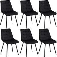 StarTech.com Sedie da pranzo - Set da 6 - Rivestimento in tessuto - Gambe in metallo nero - Senza braccioli - Design moderno - Beige