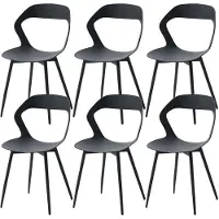 StarTech.com Sedia in stile scandinavo - Sedia da pranzo - Gambe in metallo - Seduta in plastica imbottita - Da montare - Senza braccioli - Non girevole - Nera