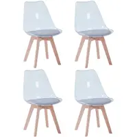 StarTech.com Set di 4 sedie da pranzo - Sedia per sala da pranzo - Ecopelle, poliuretano - Design moderno - Assemblaggio richiesto - Senza braccioli - 82x55x48 cm - Grigio