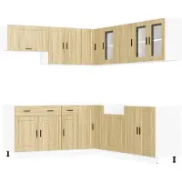 vidaXL Set di armadietti da cucina da 11 pezzi Porto Sonoma in legno di quercia