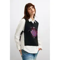 Desigual Camicia da donna lilla / rosa / nero / bianco