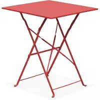 WAN Tavolo pieghevole da giardino - Bistro Design, Acciaio, Rosso (60 x 60 x 71 cm)