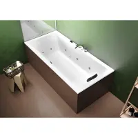 Riho Lusso Baignoires rectangulaires, version gauche, avec système flow, à encastrer, 2 places, blanc, B016007005, B016007005