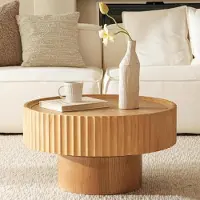 Sonstiges Tavolino da divano, forma a fungo, legno, colore naturale, diametro 70 x 38 cm
