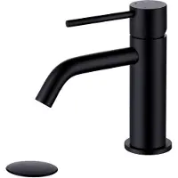 Merkloos Miscelatore monocomando in ottone, finitura nero opaco, con un foro, per lavabo