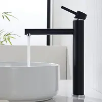 Merkloos Miscelatore monocomando per vasca da bagno, in acciaio inossidabile, nero, con bocchetta di 244 mm