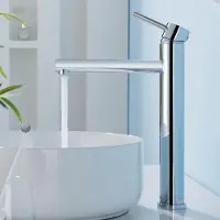 Merkloos Miscelatore per vasca da bagno, 225 mm, cromato, in acciaio inossidabile, con valvola in Vetroceramica, monocomando, per bagno