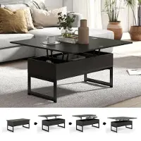 Sonstiges Tavolino da divano, regolabile in altezza, estendibile, in legno, color marrone scuro