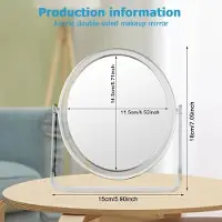 Markenlos Specchio truccante girevole a 360° con superficie riflettente su entrambi i lati, ingrandimento 1X/7X, trasparente