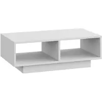 Sonstiges Tavolino rettangolare, bianco, in legno composito, dimensioni 90x48x31 cm, con 2 scomparti