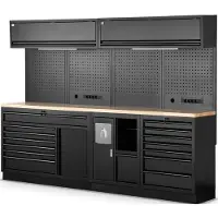 HBM sistema modulare da officina 10 pezzi, nero