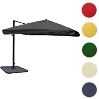 Mendler Ombrello semaforo gastronomico HWC-A96, ombrellone, 3x4m (Ø5m) poliestere/alluminio 26kg ~ Flap, antracite con supporto