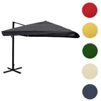 Mendler Ombrellone semaforo gastronomico HWC-A96, ombrellone, 3x4m (Ø5m) poliestere/alluminio 26kg ~ falda, antracite senza supporto, ruotabile