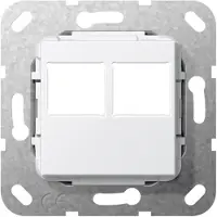Gira MJ RJ 45 a 2 vie per LexCom, bianco puro - Piastra di copertura centrale Modular Jack 562903