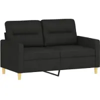 vidaXL Set divano 3 pezzi con cuscini in tessuto nero