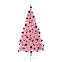 vidaXL Albero di Natale artificiale preilluminato Rosa 210 cm PVC