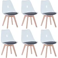 StarTech.com Sedia da pranzo - Sedia da cucina - Pelle finta - Seduta imbottita - Design moderno - Senza braccioli - 82x55x48 cm - Da montare - Nero