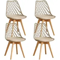 StarTech.com Sedie da pranzo - Set da 4 - Design moderno - Seduta imbottita in ecopelle - Struttura in plastica - 82×55×48 cm - Khaki scuro