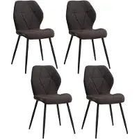 StarTech.com Sedia da pranzo - Sedia da cucina - Seduta imbottita in tessuto - Gambe in metallo - Senza braccioli - Design moderno - Da montare - Nero