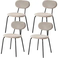 StarTech.com Sedie da pranzo - Set da 4 - Schienale a ferro di cavallo - Gambe in metallo - Imbottitura in tessuto - Senza braccioli - Stile moderno - Bianco